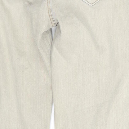 Womens UK Size 32 in Street One Slim Fit Straight Beige Jeans