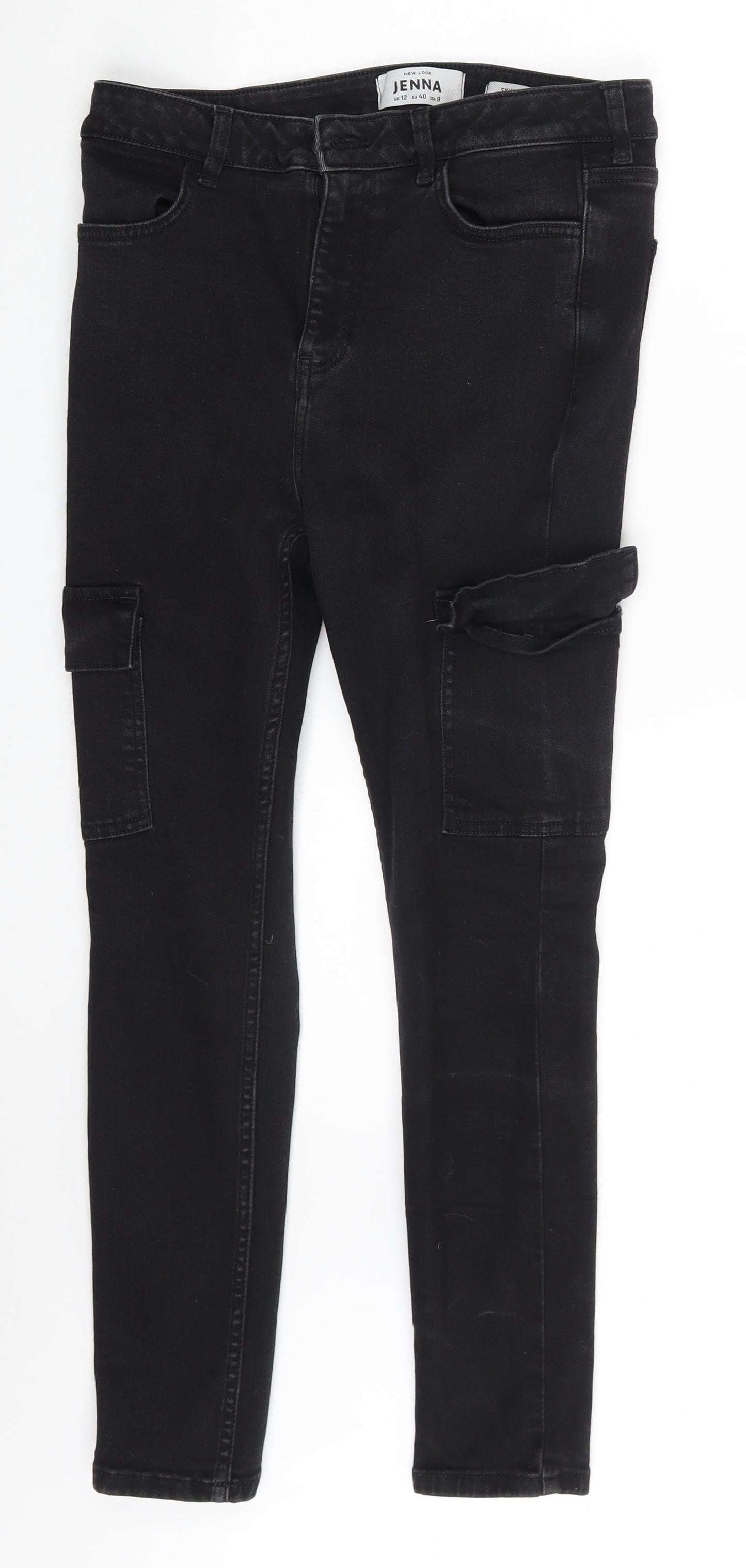 New Look Womens Black  Denim Skinny Jeans Size 12 L25 in