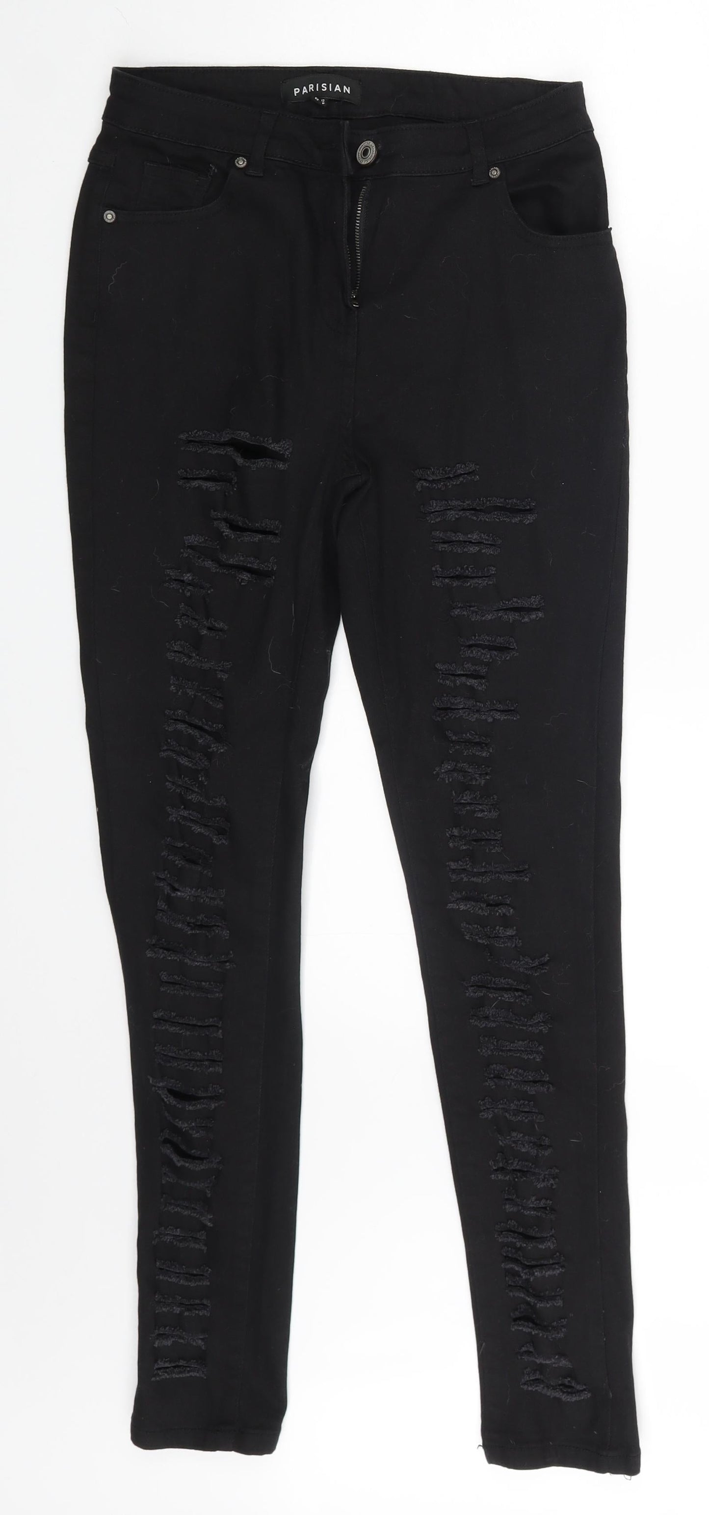 Parisian Womens Black  Denim Skinny Jeans Size 12 L29 in