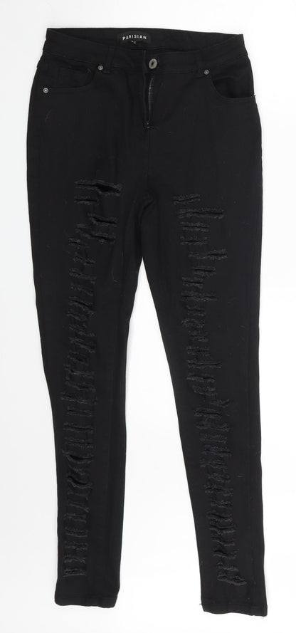 Parisian Womens Black  Denim Skinny Jeans Size 12 L29 in