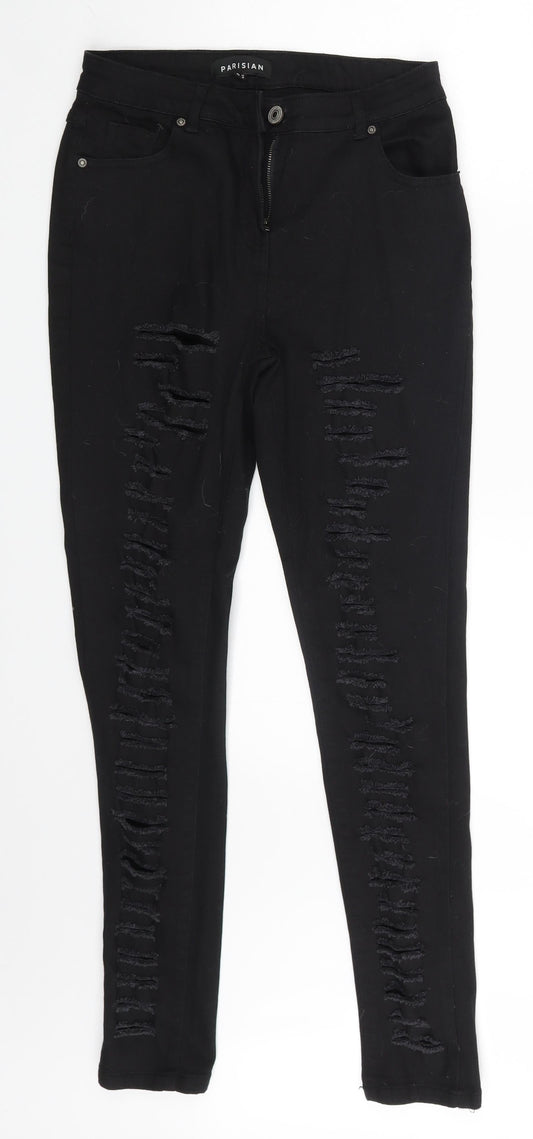 Parisian Womens Black  Denim Skinny Jeans Size 12 L29 in