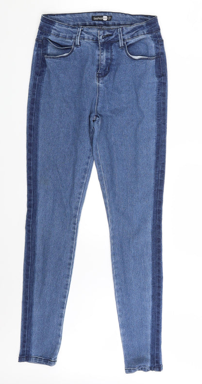 Boohoo Womens Blue  Denim Skinny Jeans Size 8 L29 in