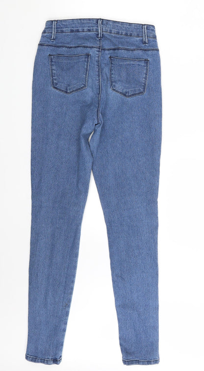 Boohoo Womens Blue  Denim Skinny Jeans Size 8 L29 in