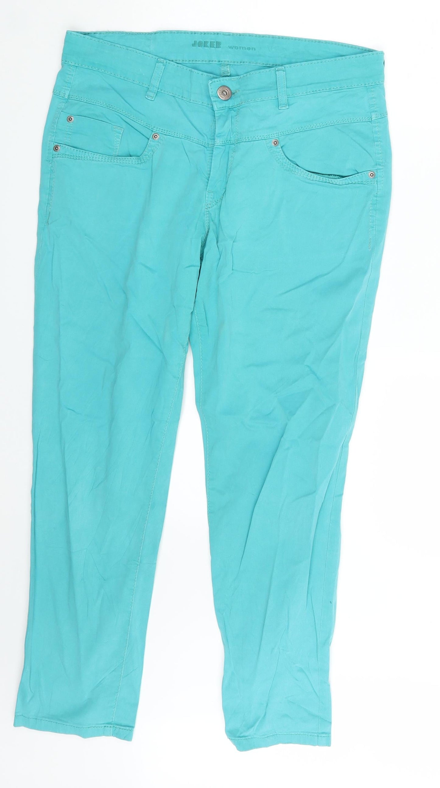 Joker Womens Green  Denim Straight Jeans Size 34 in L27 in