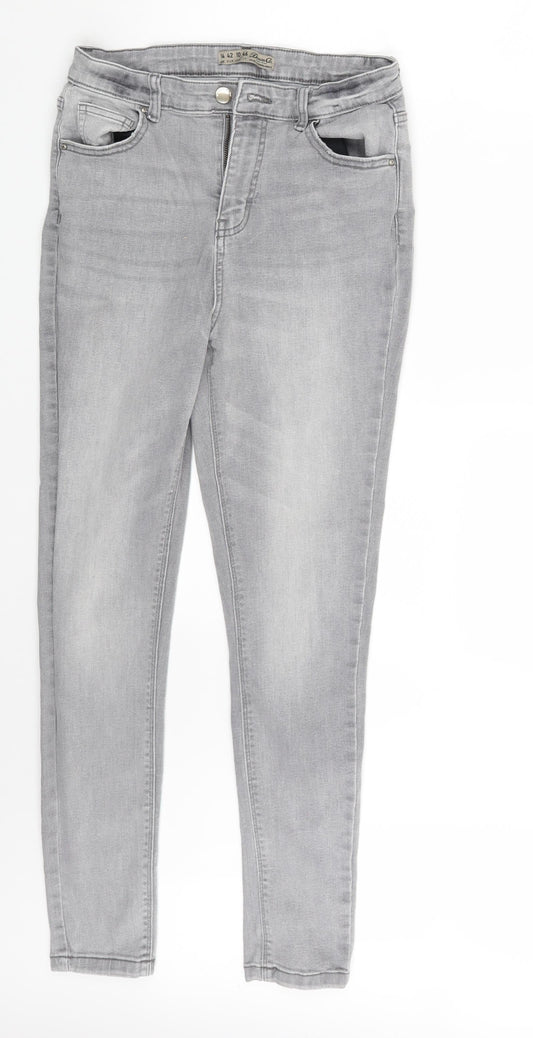 Denim Co. Womens Grey  Denim Skinny Jeans Size 14 L27 in