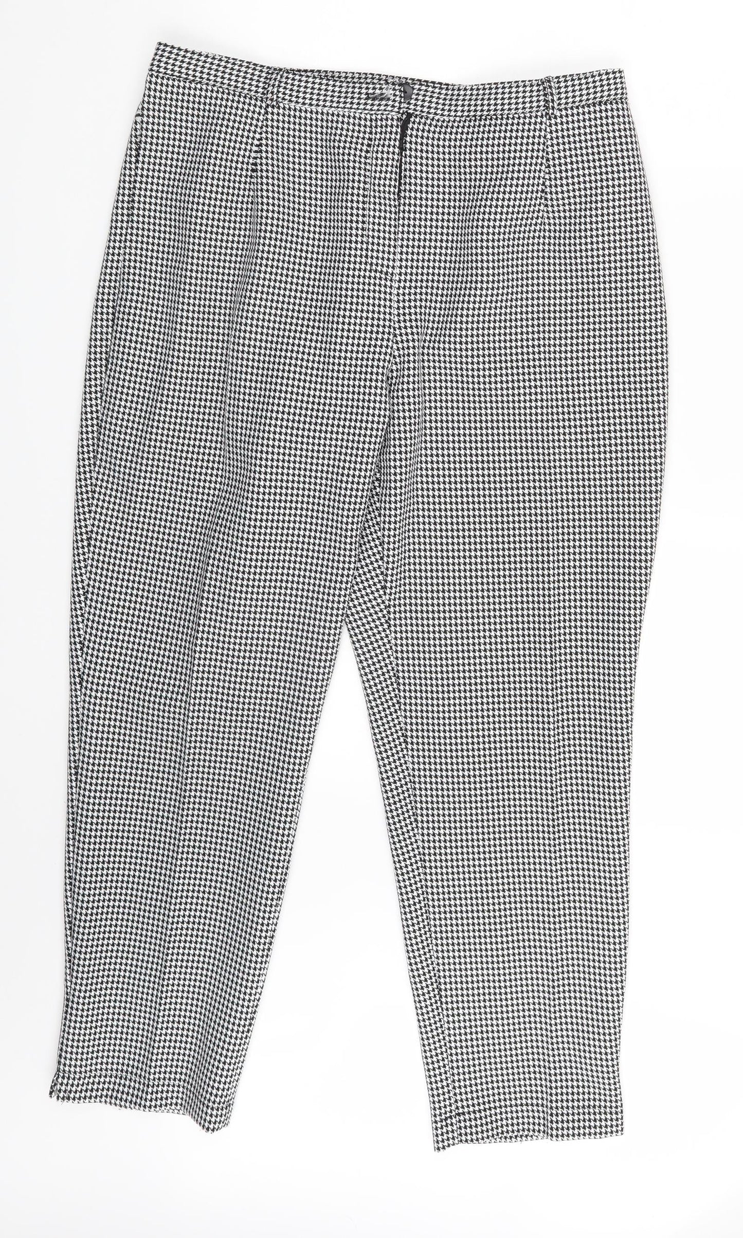 Womens UK Size 16 BASSINI Regular Fit Chino Black Trousers