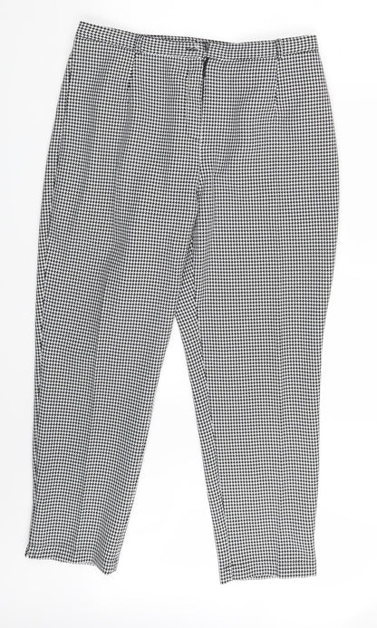 Womens UK Size 16 BASSINI Regular Fit Chino Black Trousers