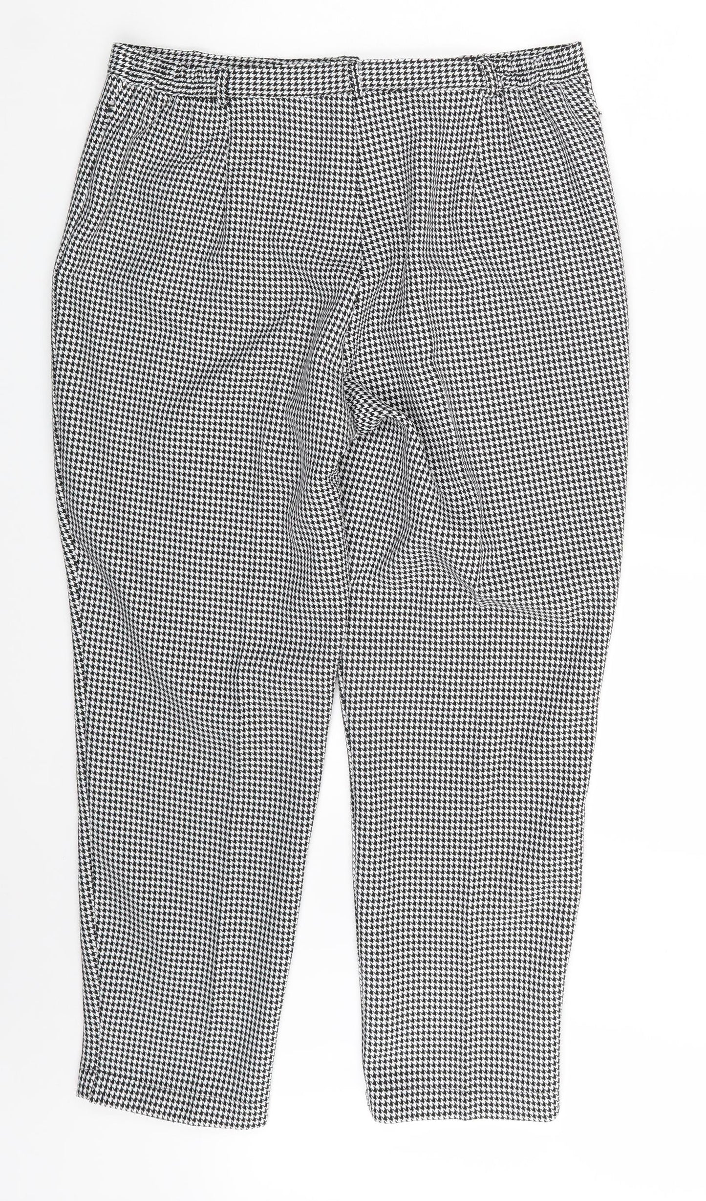 Womens UK Size 16 BASSINI Regular Fit Chino Black Trousers