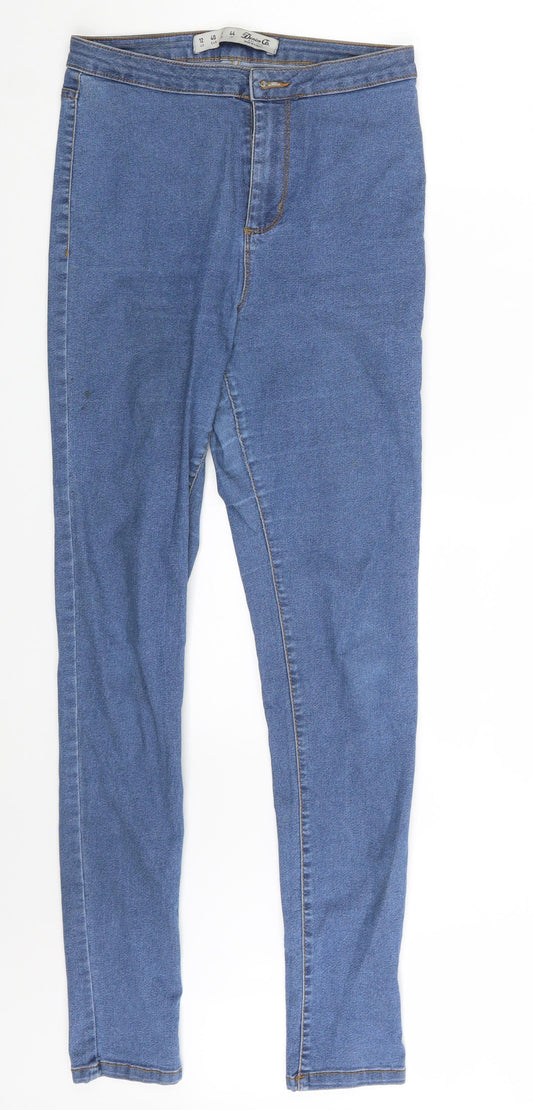 Denim Co. Womens Blue  Denim Jegging Jeans Size 12 L31 in