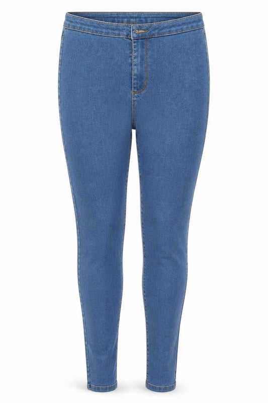 Front view of Denim Co. women’s blue denim jegging jeans, size UK 12, 31-inch leg