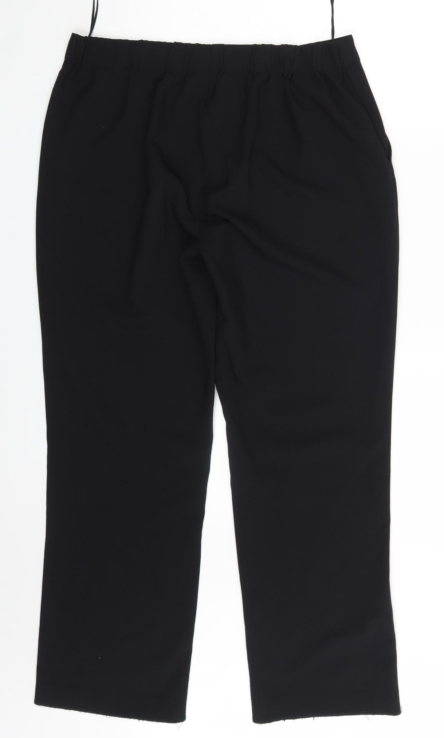 Womens UK Size 14 Preworn Regular Fit Dress Pants Black Trousers