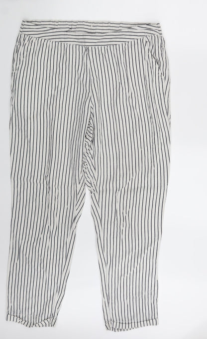 Takko Fashion Womens White Striped  Sweatpants Trousers Size 36 in L29 in