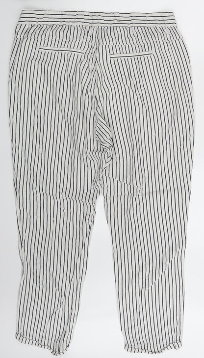 Takko Fashion Womens White Striped  Sweatpants Trousers Size 36 in L29 in