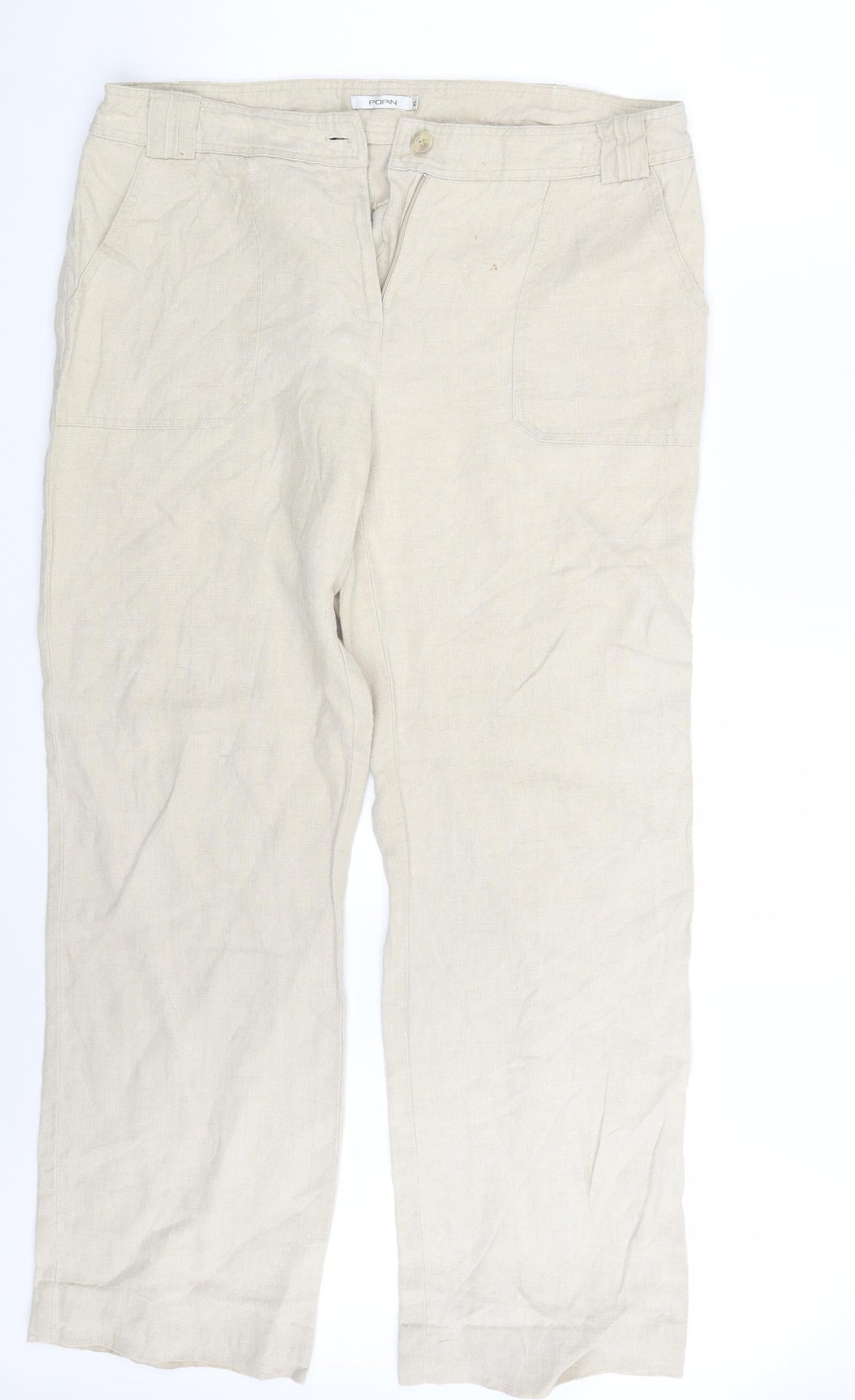 Popin Womens Beige   Trousers  Size XL L32 in