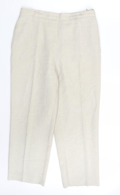 Womens UK Size 14 BHS Regular Fit Dress Pants Beige Trousers