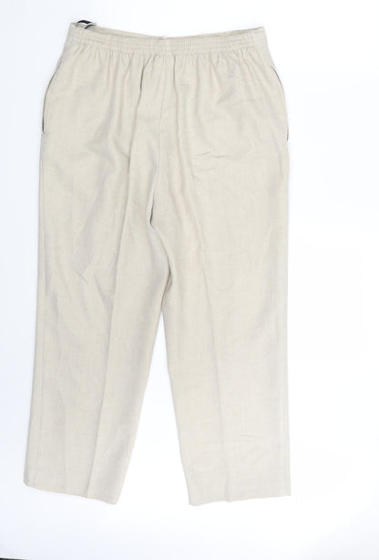 Womens UK Size 14 BHS Regular Fit Dress Pants Beige Trousers