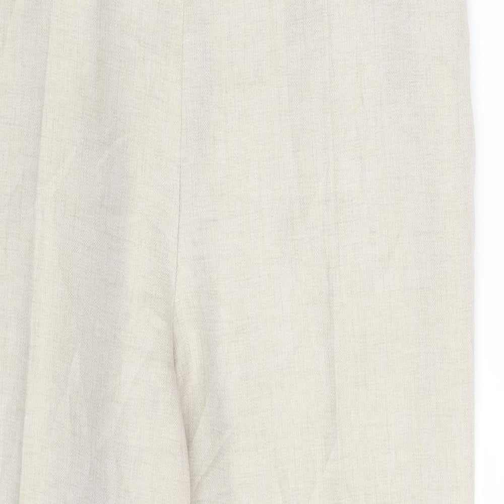 Womens UK Size 14 BHS Regular Fit Dress Pants Beige Trousers