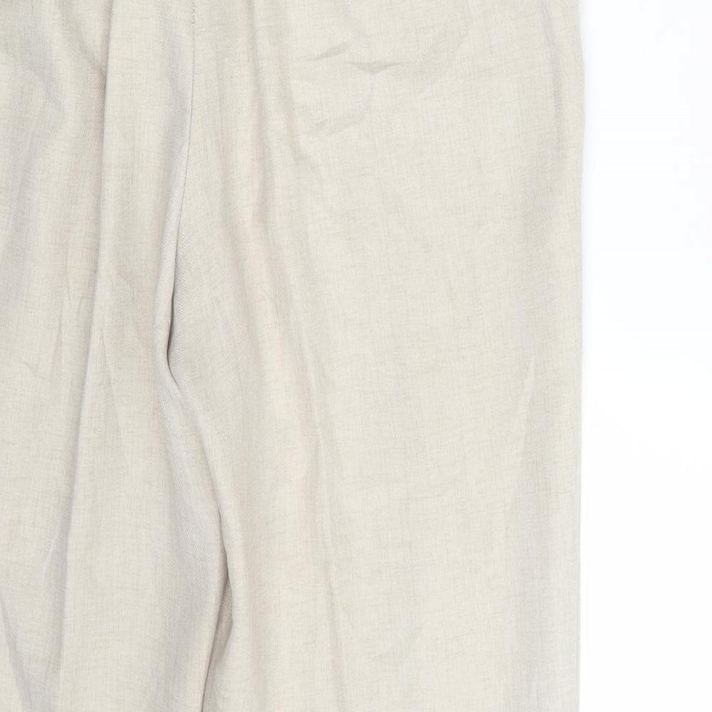 Womens UK Size 14 BHS Regular Fit Dress Pants Beige Trousers