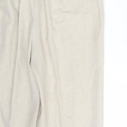 Womens UK Size 14 BHS Regular Fit Dress Pants Beige Trousers