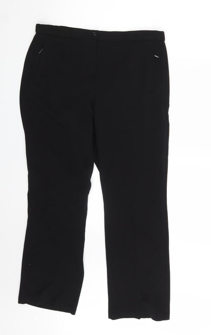 Womens UK Size 12 M&S Regular Fit  Black Trousers