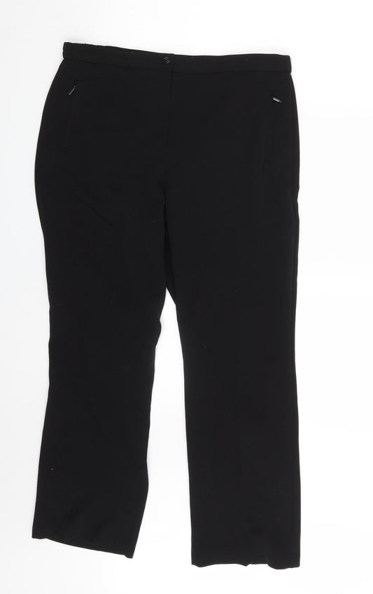Womens UK Size 12 M&S Regular Fit  Black Trousers