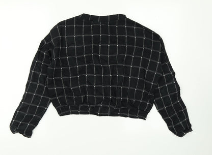 Womens UK Size S Divided Black Cropped T-Shirt