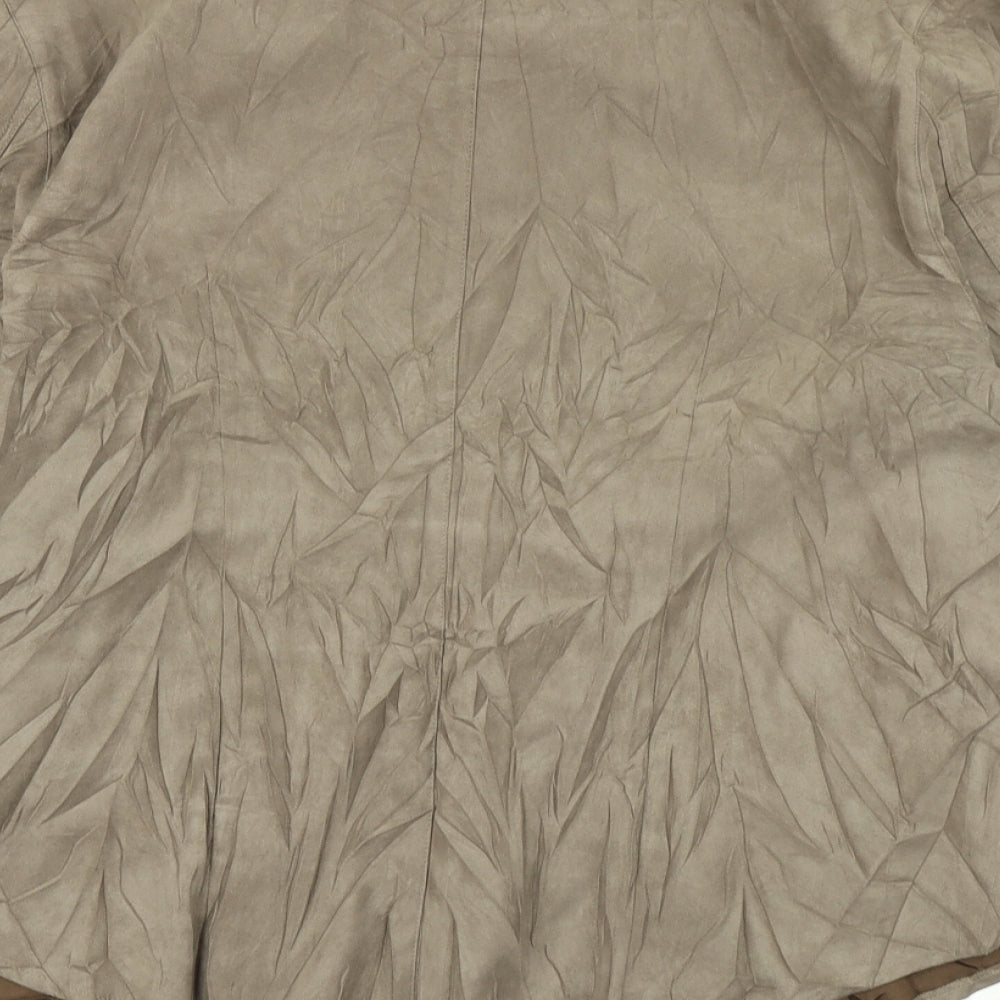 Womens UK Size 18 Jumper Brown Basic Button-Up