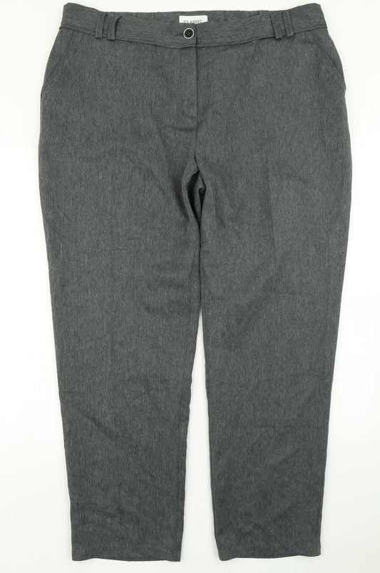 Classic Womens Grey   Dress Pants Trousers Size 20 L28 in