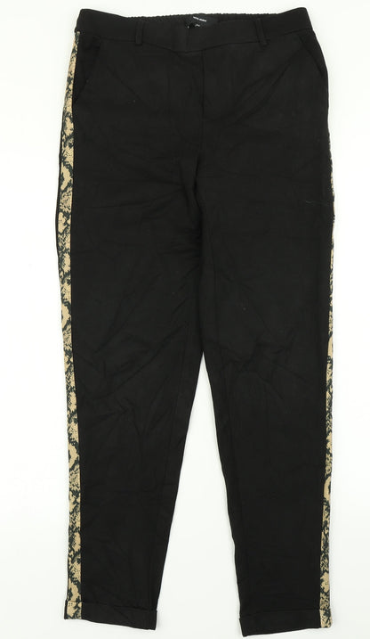 Womens UK Size M VERO MODA Regular Fit Dress Pants Black Trousers