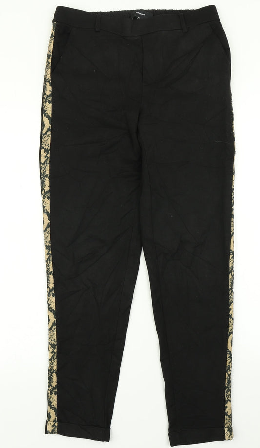 Womens UK Size M VERO MODA Regular Fit Dress Pants Black Trousers
