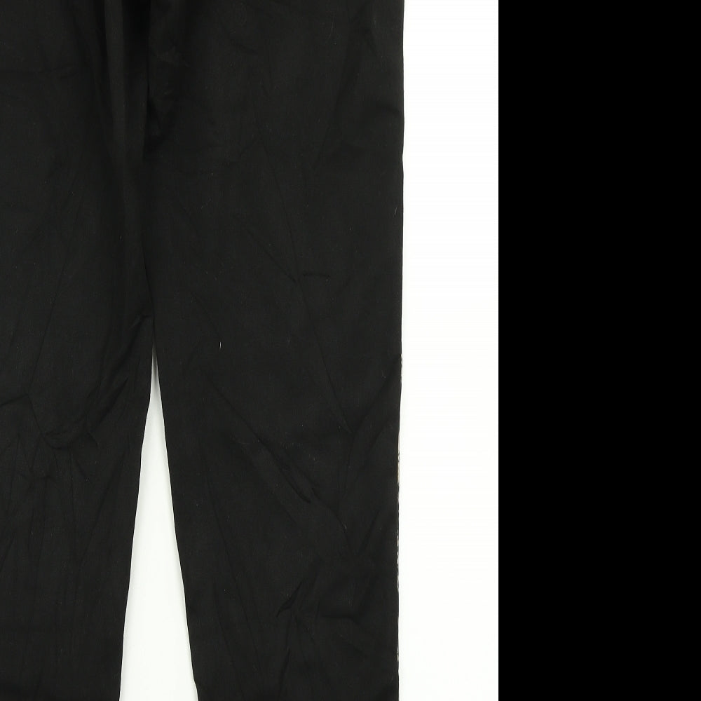 Womens UK Size M VERO MODA Regular Fit Dress Pants Black Trousers