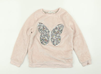 H&M Girls Pink   Pullover Sweatshirt Size 7-8 Years