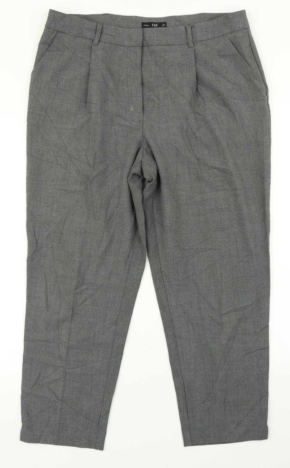 F&F Womens Grey   Dress Pants Trousers Size 16 L24 in