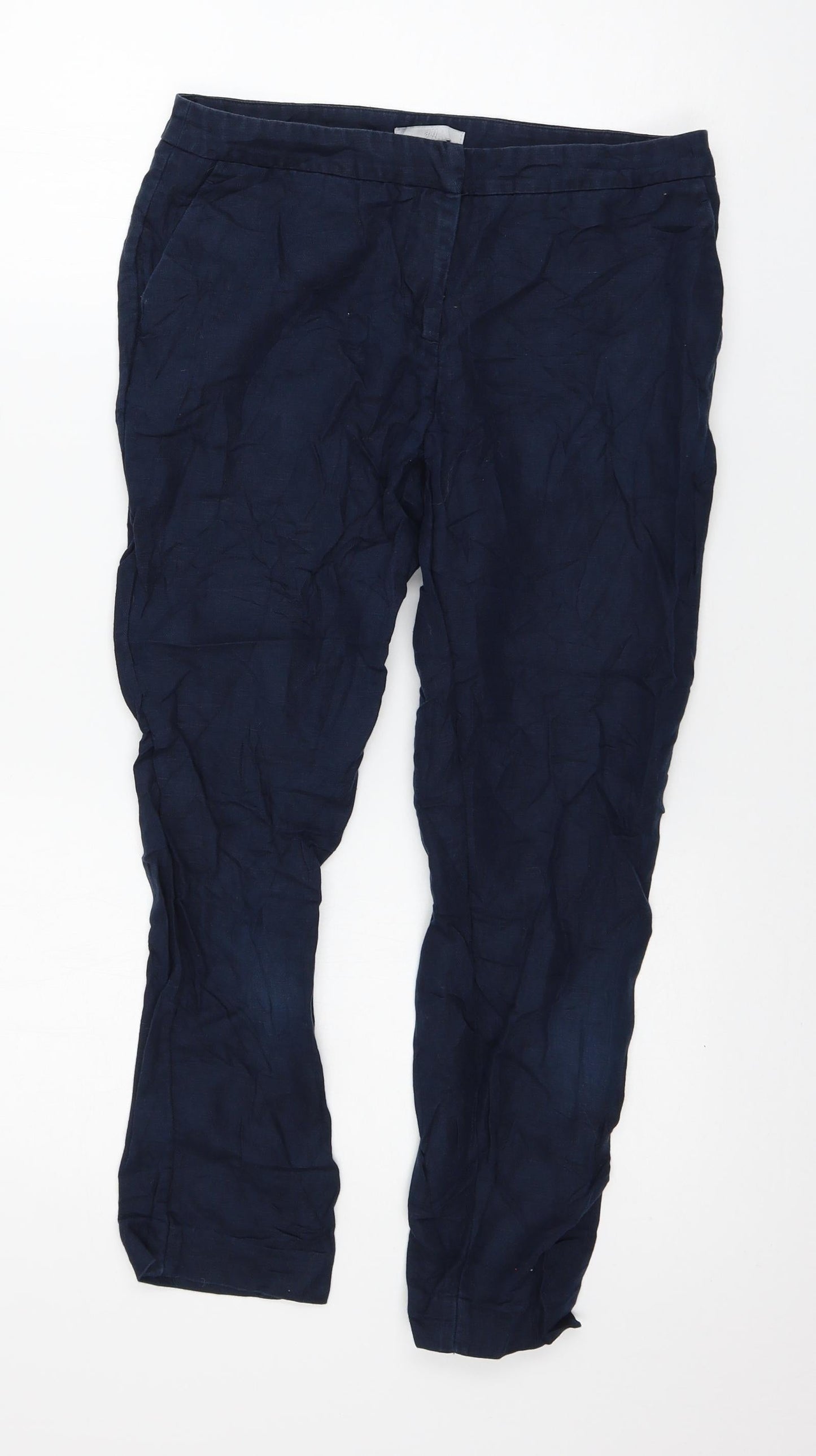 Womens UK Size 6 H&M Regular Fit  Blue Trousers