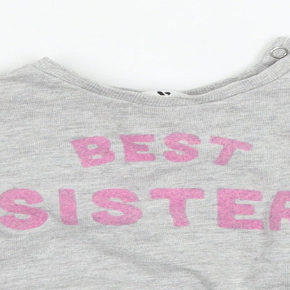 Very Girls Grey Striped Jersey Pullover Jumper Size 9-12 Months  - Best Sister