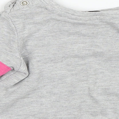 Very Girls Grey Striped Jersey Pullover Jumper Size 9-12 Months  - Best Sister