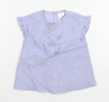 TU Girls Blue  Jersey Basic T-Shirt Size 6-9 Months  - Peter Rabbit