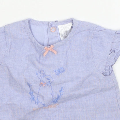 TU Girls Blue  Jersey Basic T-Shirt Size 6-9 Months  - Peter Rabbit