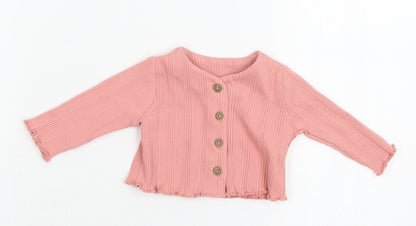 George Girls Pink  Jersey Cardigan Jumper One Size