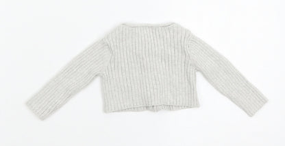 NEXT Girls Grey  Knit Cardigan Jumper Size 0-3 Months