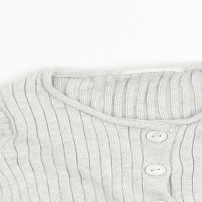 NEXT Girls Grey  Knit Cardigan Jumper Size 0-3 Months