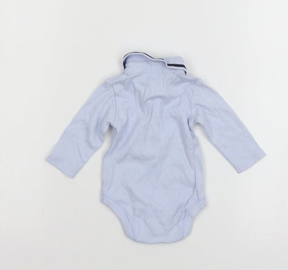 Nutmeg Boys Blue Colourblock Jersey Babygrow One-Piece Size Newborn