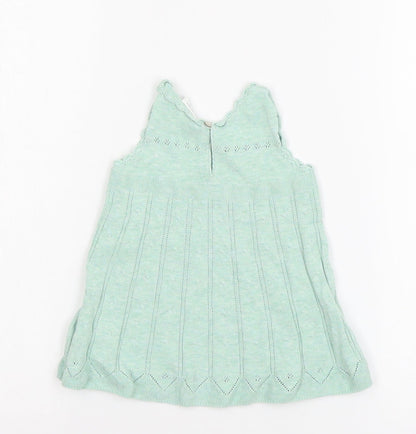 NEXT Girls Green  Jersey Jumper Dress  Size 3-6 Months