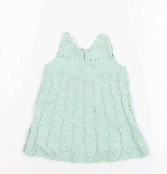 NEXT Girls Green  Jersey Jumper Dress  Size 3-6 Months