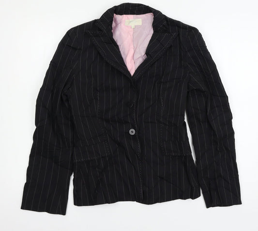 Marks and Spencer Womens Black Striped  Jacket Suit Jacket Size 10
