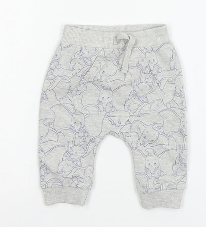 George Boys Grey Geometric Jersey Jogger Trousers Size 0-3 Months  - Dumbo