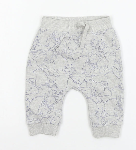 George Boys Grey Geometric Jersey Jogger Trousers Size 0-3 Months  - Dumbo