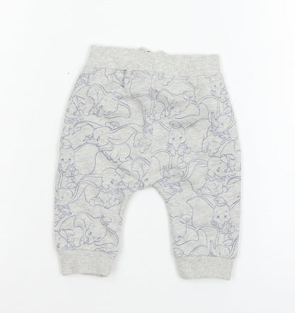 George Boys Grey Geometric Jersey Jogger Trousers Size 0-3 Months  - Dumbo
