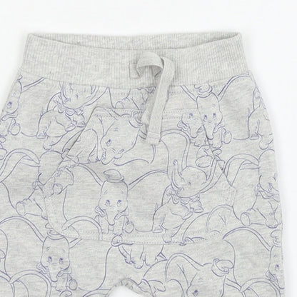 George Boys Grey Geometric Jersey Jogger Trousers Size 0-3 Months  - Dumbo