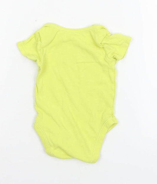 George Girls Yellow Geometric Jersey Babygrow One-Piece Size 9-12 Months  - Tiger
